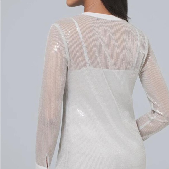WHBM Gorgeous delicate sequin see through top with shell - Picture 5 of 10